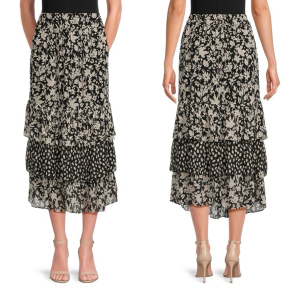 ba&sh Dresses & Skirts - NWT BA&SH Jupe Floral Tiered Midi Skirt Size 40